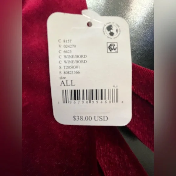 Free People Vaughn Velvet Tie Elegant Burgundy Velvet Scarf O/S - Picture 5 of 6